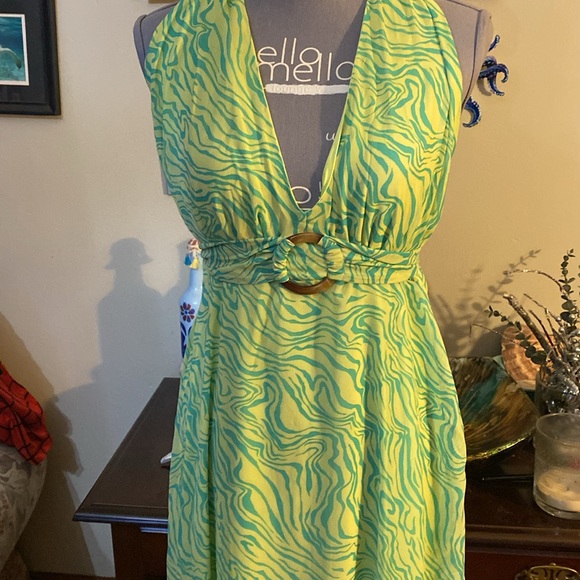 NWT Beautiful green halter dress size XL - Picture 2 of 7